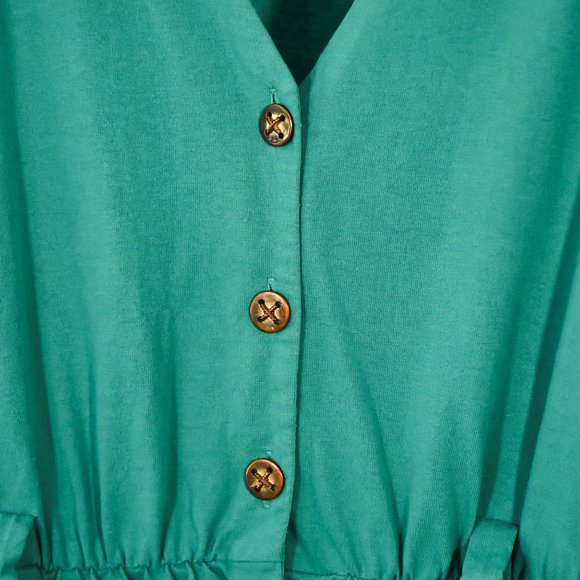 Green Jumpsuit with Buttons Size L - Picture 4 of 7